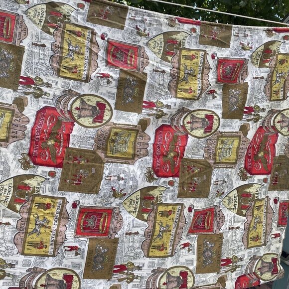 Colonial Print Twin Bedspread Coverlet Thin Americana Homemade Farmhouse - Picture 5 of 10